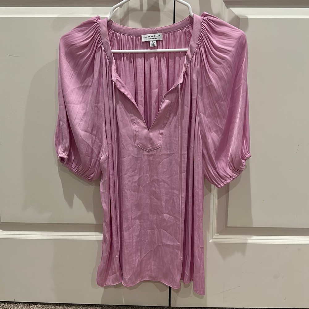 Light Pink Short Sleeve Blouse Size M